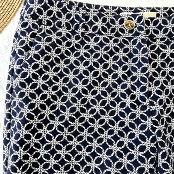 Michael Kors Women's Dress Pants Size 6 Navy Blue White Nautical Straight Leg - Picture 10 of 14